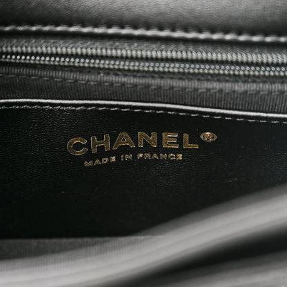 Chanel Lambskin Patent Calfskin Quilted Flap Phone Holder With Chain Black 6 of 10