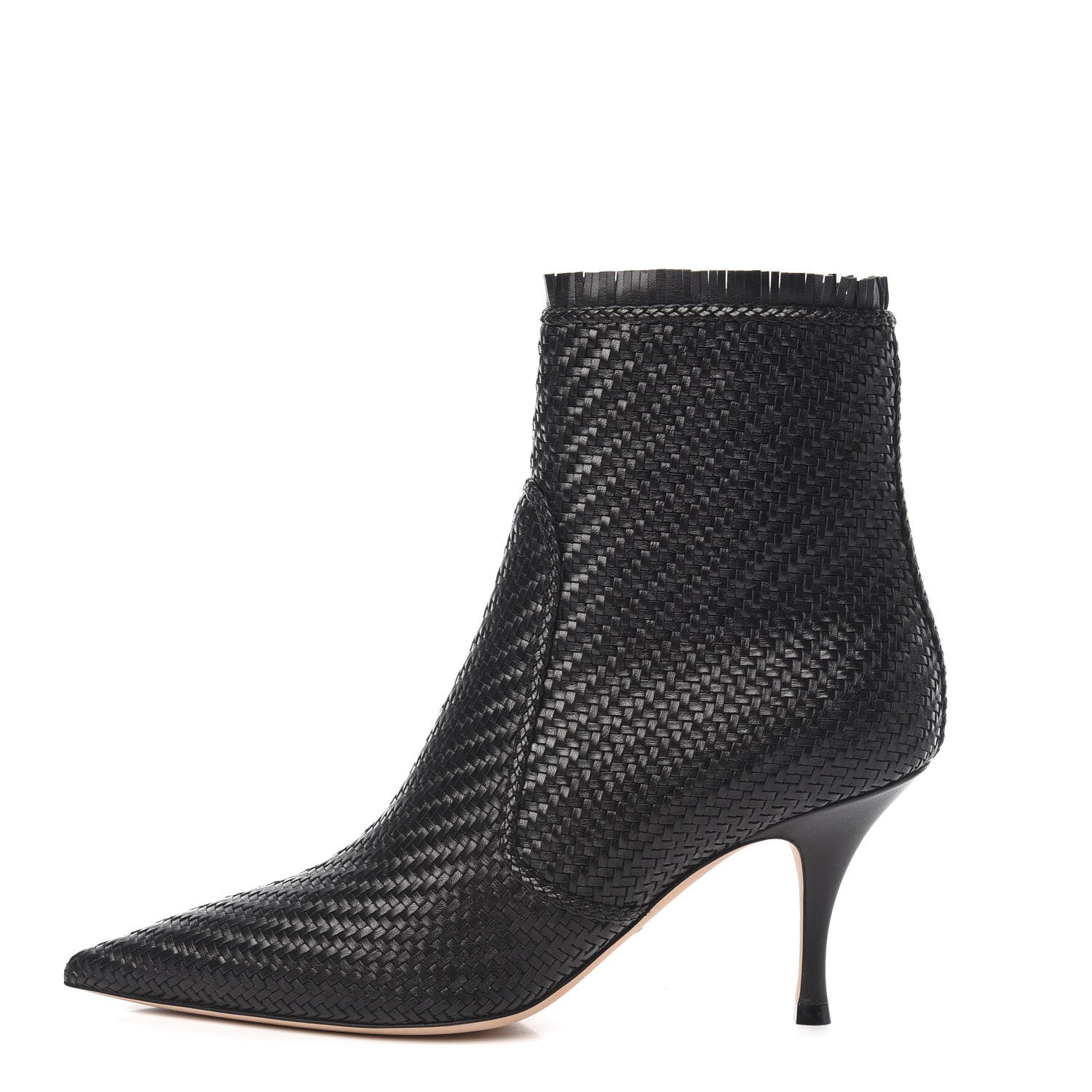 Christian Dior Lambskin Woven District Ankle Boots 38 Black 1 of 9