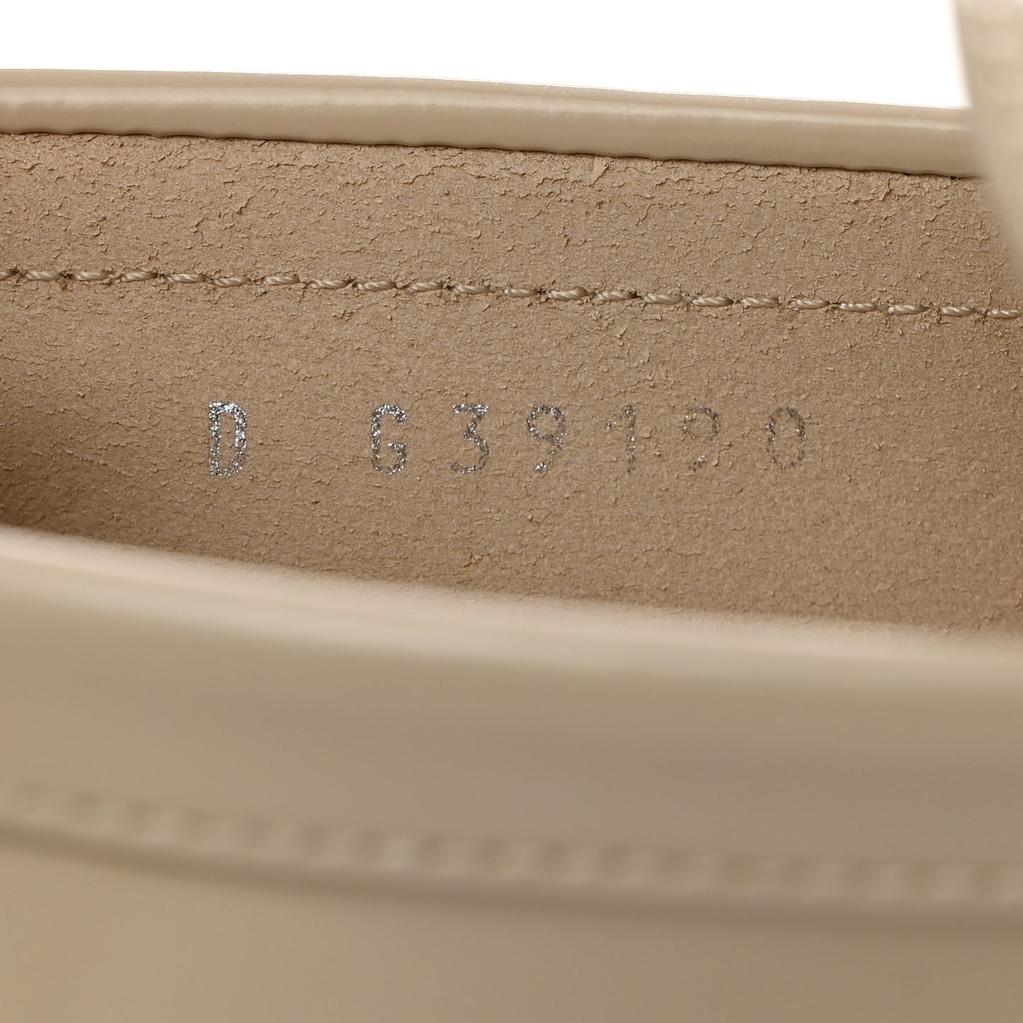 Shiny Calfskin Logo Loafers 37.5 Beige