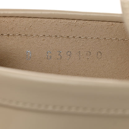 Chanel Shiny Calfskin Logo Loafers 37.5 Beige 7 of 10