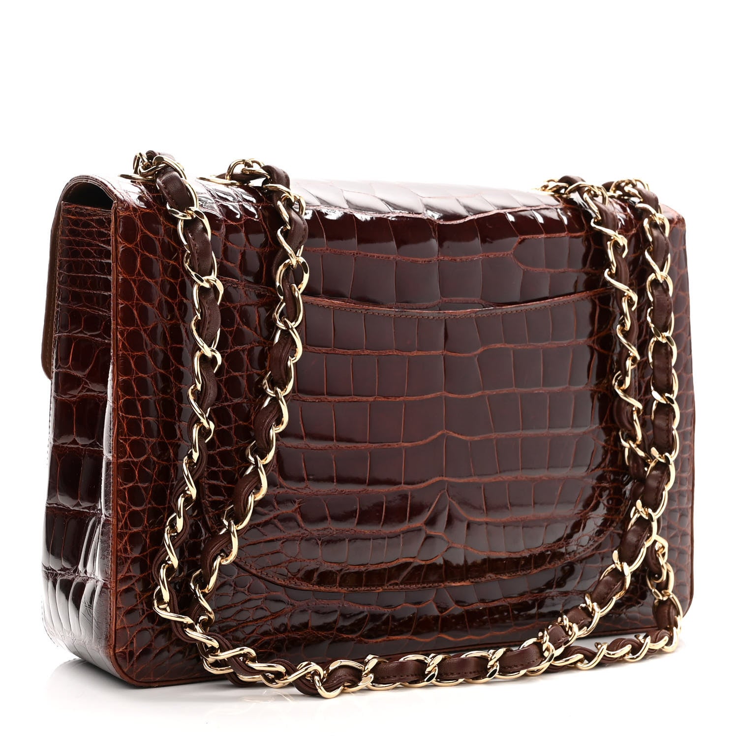 Chanel Alligator Jumbo Single Flap Dark Brown 3 of 11