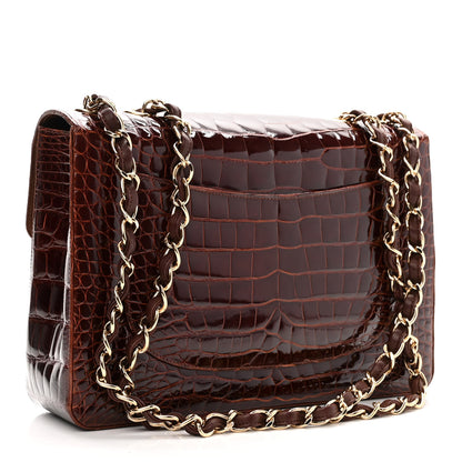 Chanel Alligator Jumbo Single Flap Dark Brown 3 of 11