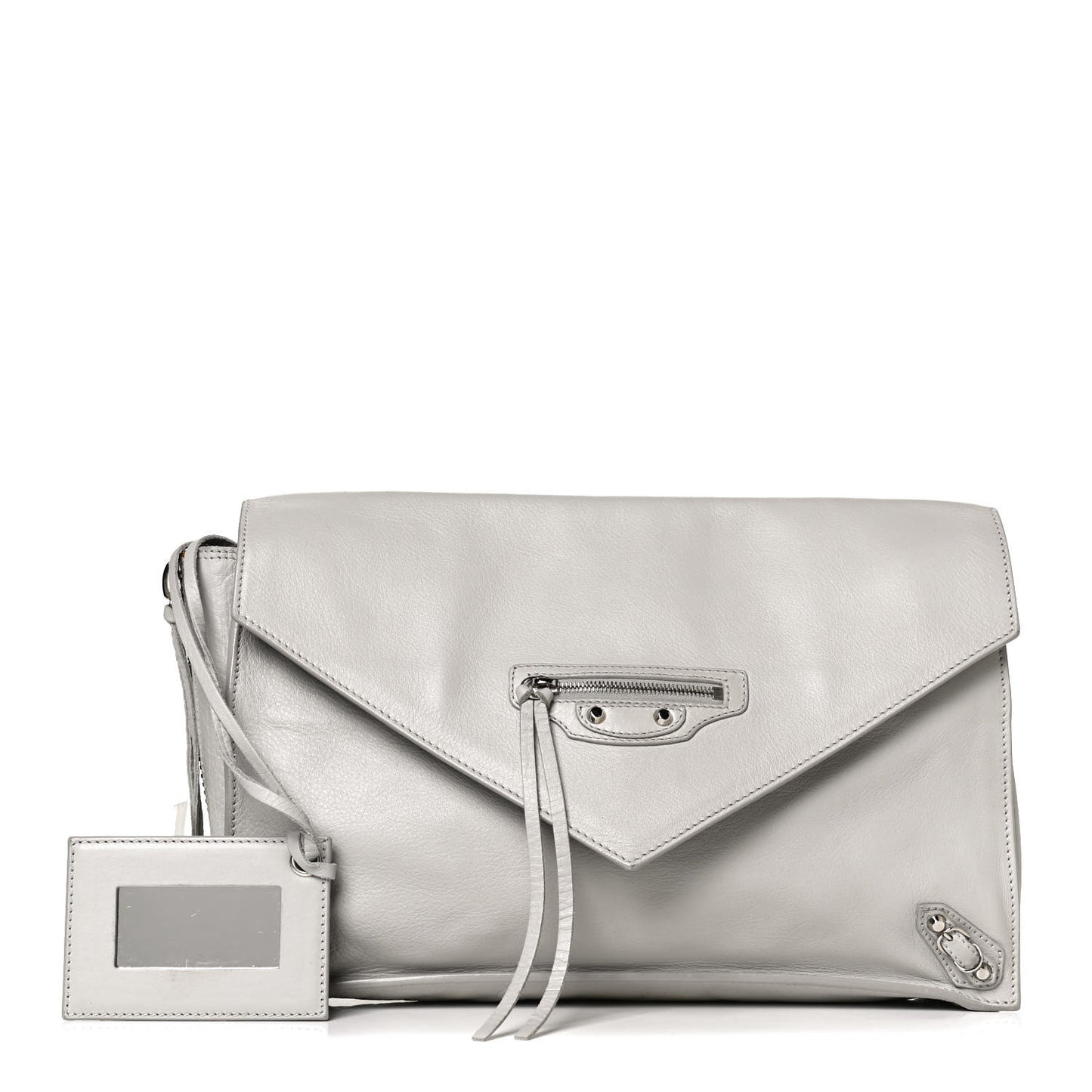 Veau Papier Sight Clutch Gris Metal