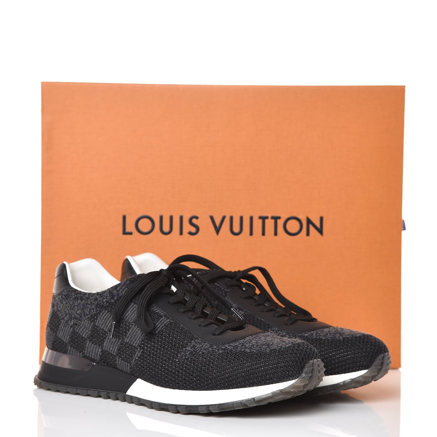 Louis Vuitton Calfskin Damier Run Away Sneakers 7 Graphite 9 of 9