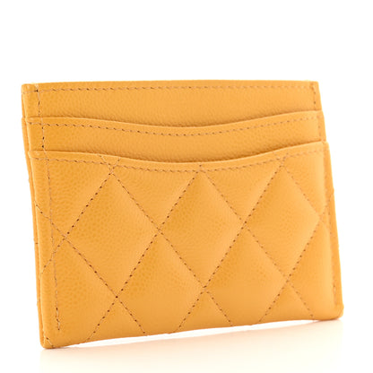 Chanel Caviar Quilted Card Holder Yellow 3 of 9