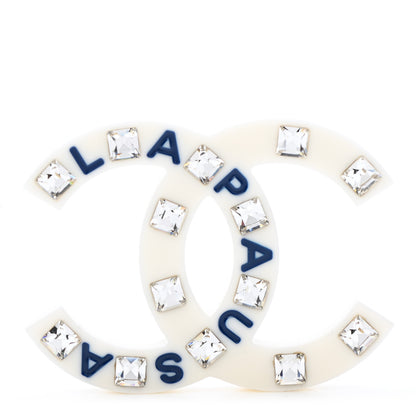 Chanel Resin Crystal La Pausa CC Brooch White 1 of 4