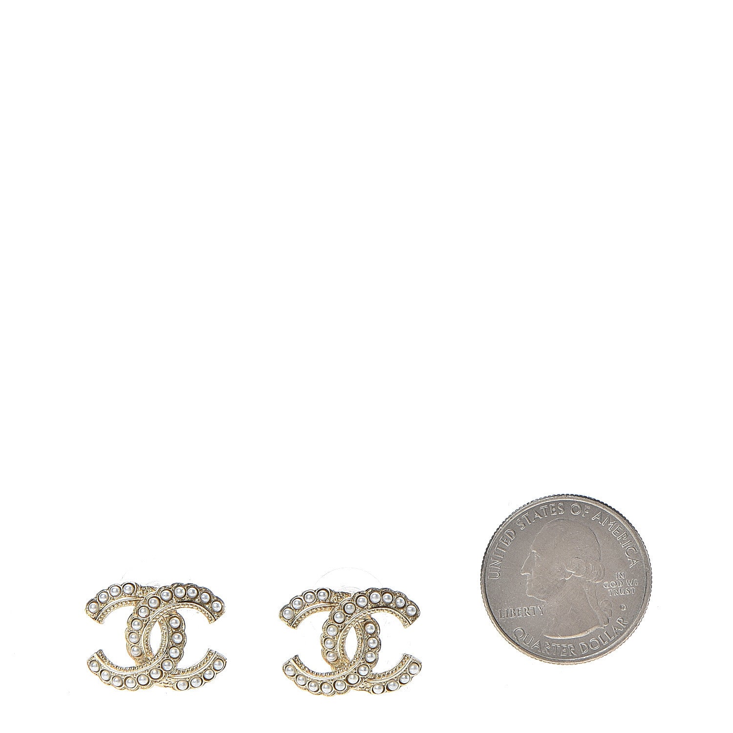 Chanel Pearl Queen of France CC Earrings Gold 2 of 5