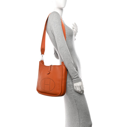 Hermes Taurillon Clemence Evelyne II PM Potiron 3 of 15