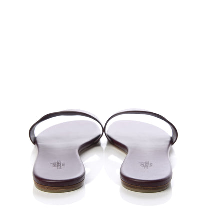 Hermes Calfskin Lisboa Sandals 40.5 Bordeaux 7 of 9