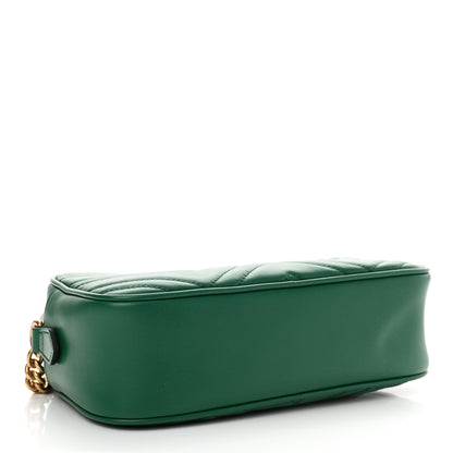 Gucci Calfskin Matelasse Small GG Marmont Chain Shoulder Bag Emerald Green 4 of 13
