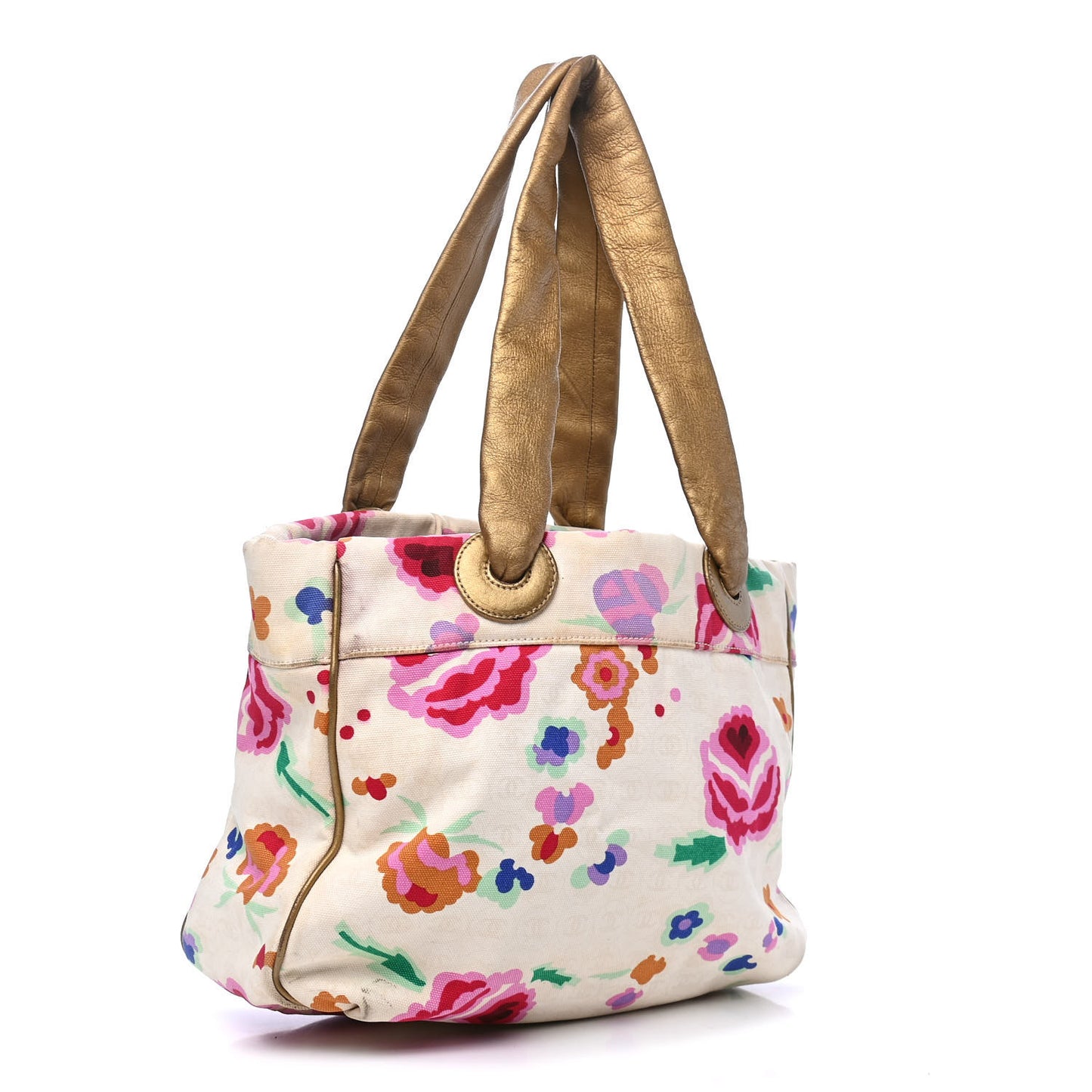 Canvas Floral Print Tote Multicolor