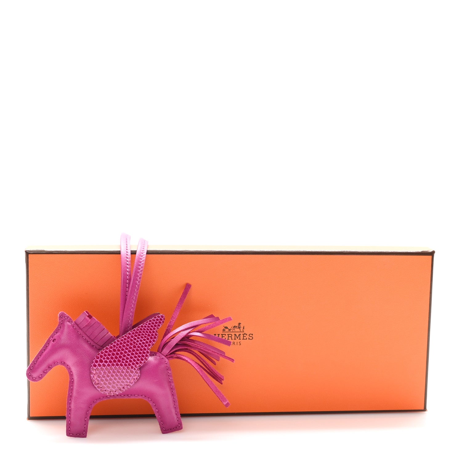 Hermes Milo Lambskin Lizard Touch Grigri Rodeo Pegase Horse Bag Charm PM Rose Poupre 5 of 5