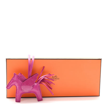 Hermes Milo Lambskin Lizard Touch Grigri Rodeo Pegase Horse Bag Charm PM Rose Poupre 5 of 5