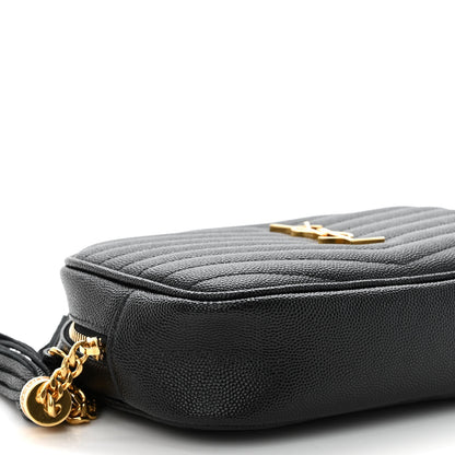 Saint Laurent Grain De Poudre Matelasse Monogram Mini Lou Camera Bag Black 8 of 9