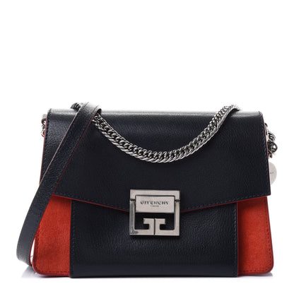Givenchy Goatskin Suede Small GV3 Shoulder Bag Blue Red 1 of 4
