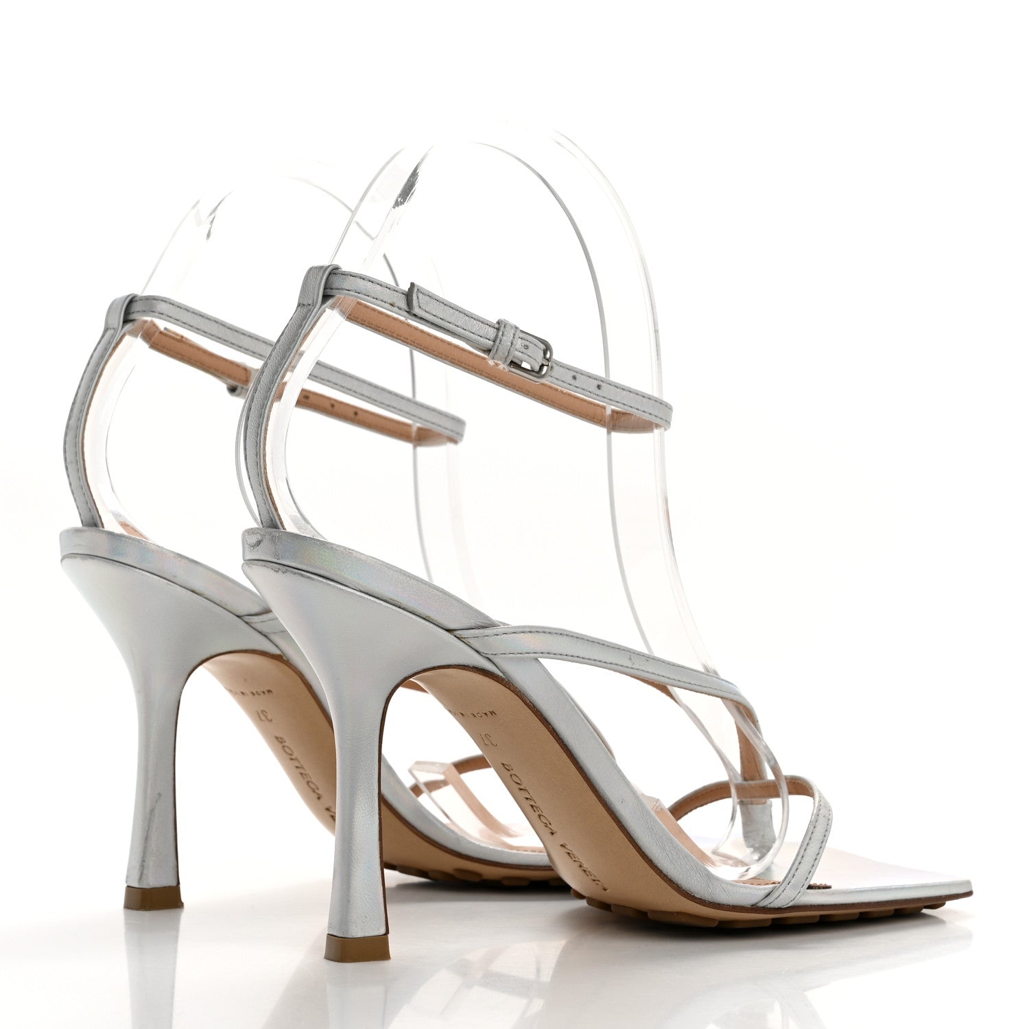 Bottega Veneta Laser Nappa Stretch Multi Strap 90mm Sandals 37 Moon Drop 4 of 11