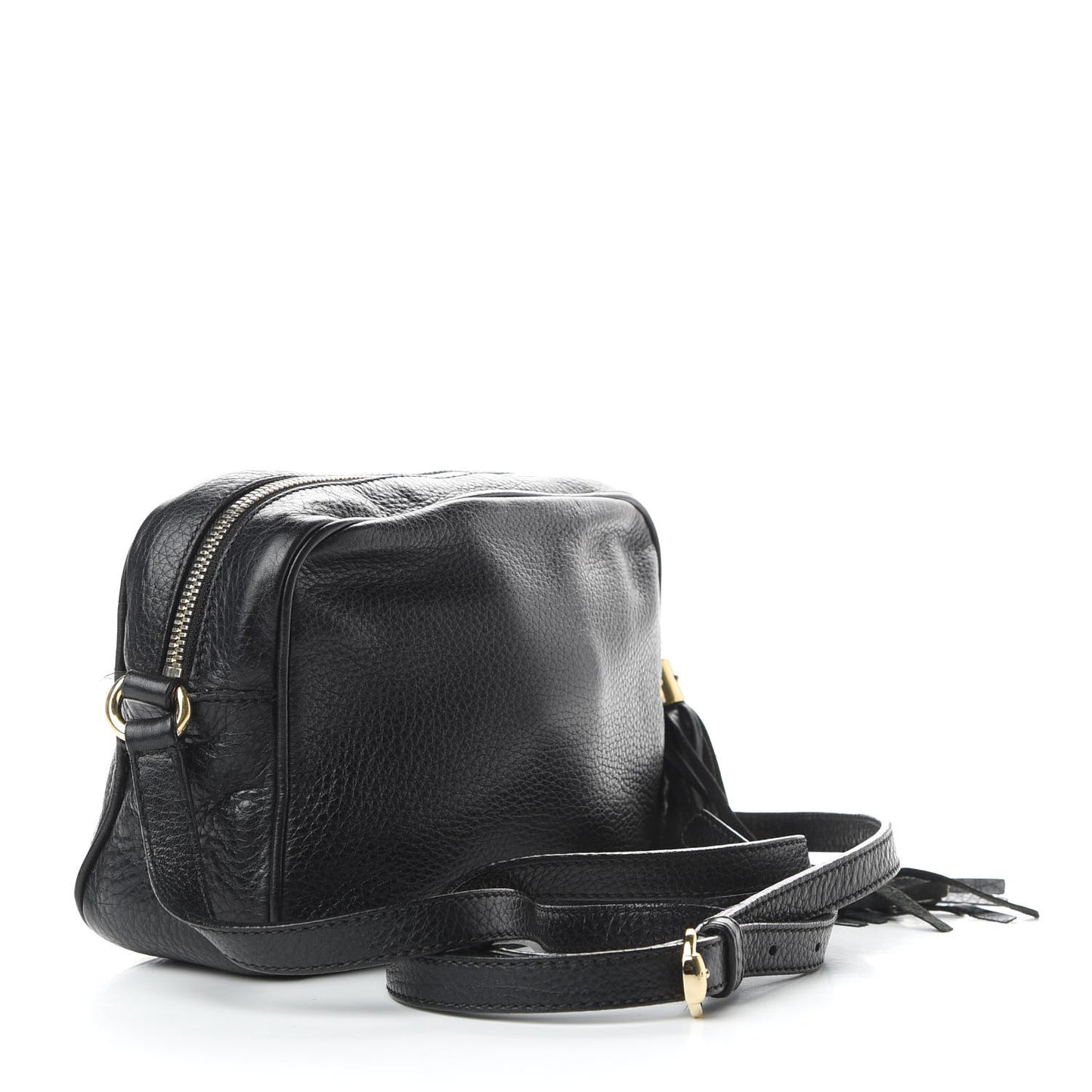 Pebbled Calfskin Small Soho Disco Bag Black