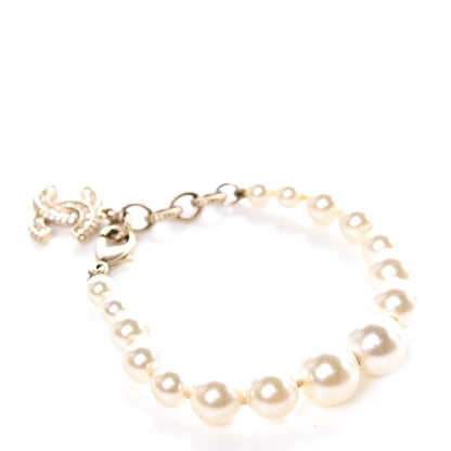 Chanel Pearl Crystal CC Bracelet Gold 3 of 5