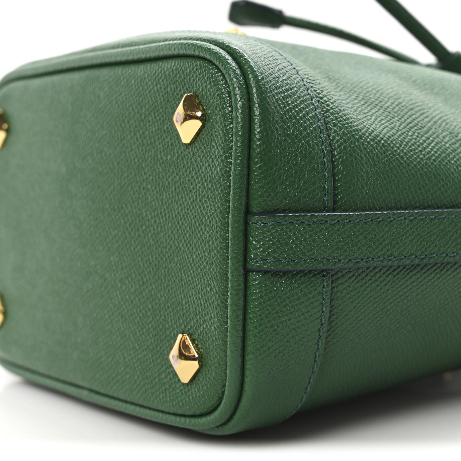 MCM Grained Calfskin Mini Drawstring Bucket Bag Green 9 of 9