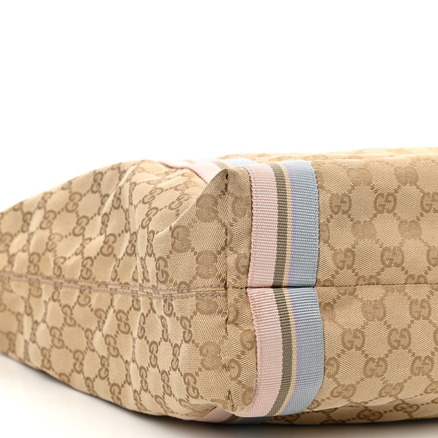 Gucci GG Monogram Medium Web Handle Vertical Tote Pink Blue 9 of 17