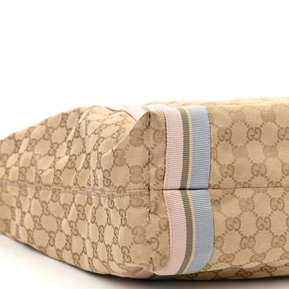 Gucci GG Monogram Medium Web Handle Vertical Tote Pink Blue 9 of 17