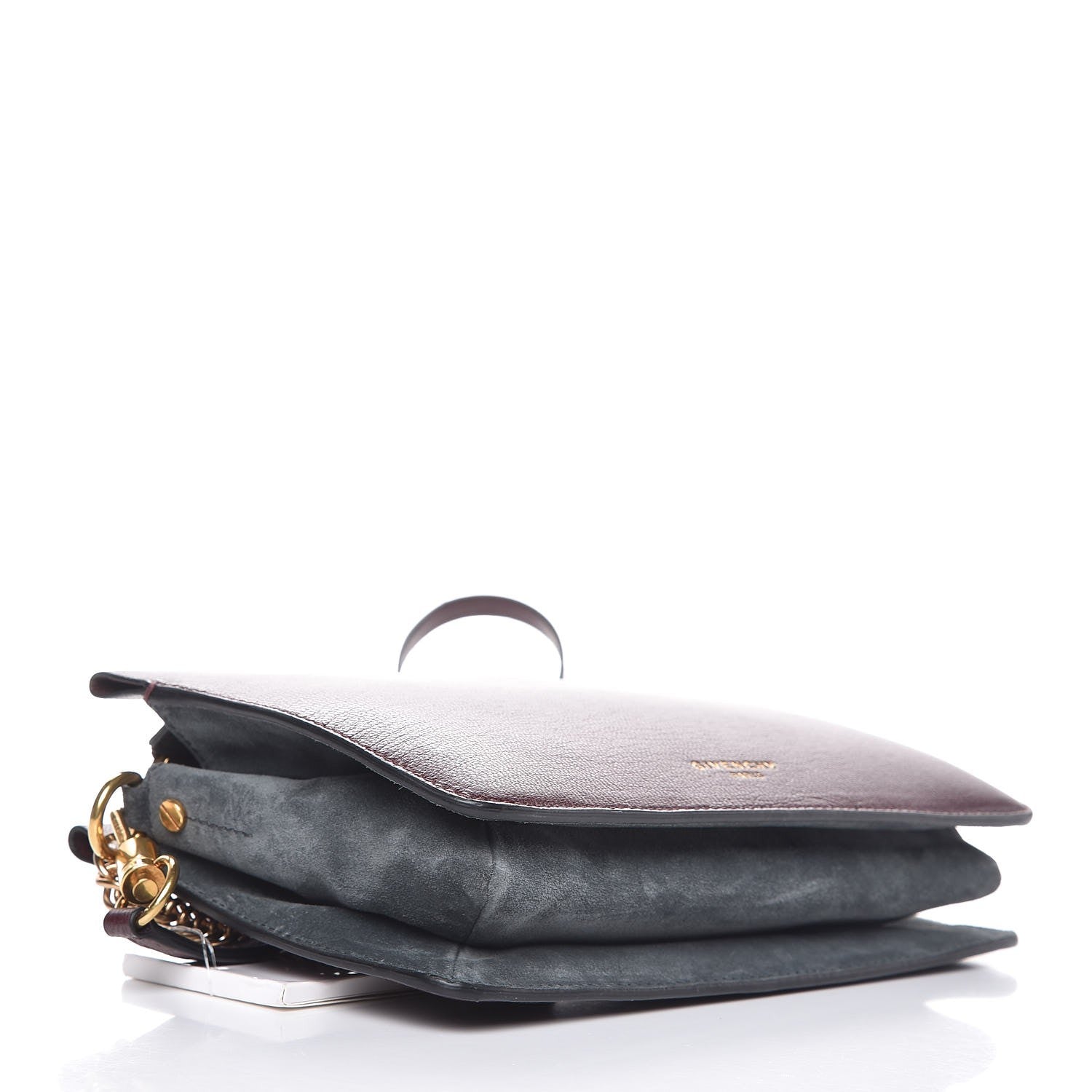 Givenchy Grained Calfskin Suede Cross 3 Crossbody Bag Aubergine Graphite 11 of 15
