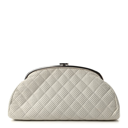 Chanel Lambskin Perforated Timeless Clutch White 1 of 6