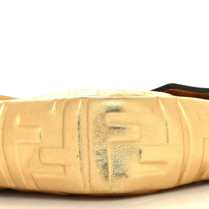 Fendi Vitello Catalan Mirror FF 1974 Embossed Baguette Gold 10 of 11