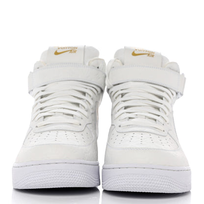 Louis Vuitton X NIKE AIR FORCE 1 Calfskin Monogram Mens Mid Sneakers 11 White 2 of 11