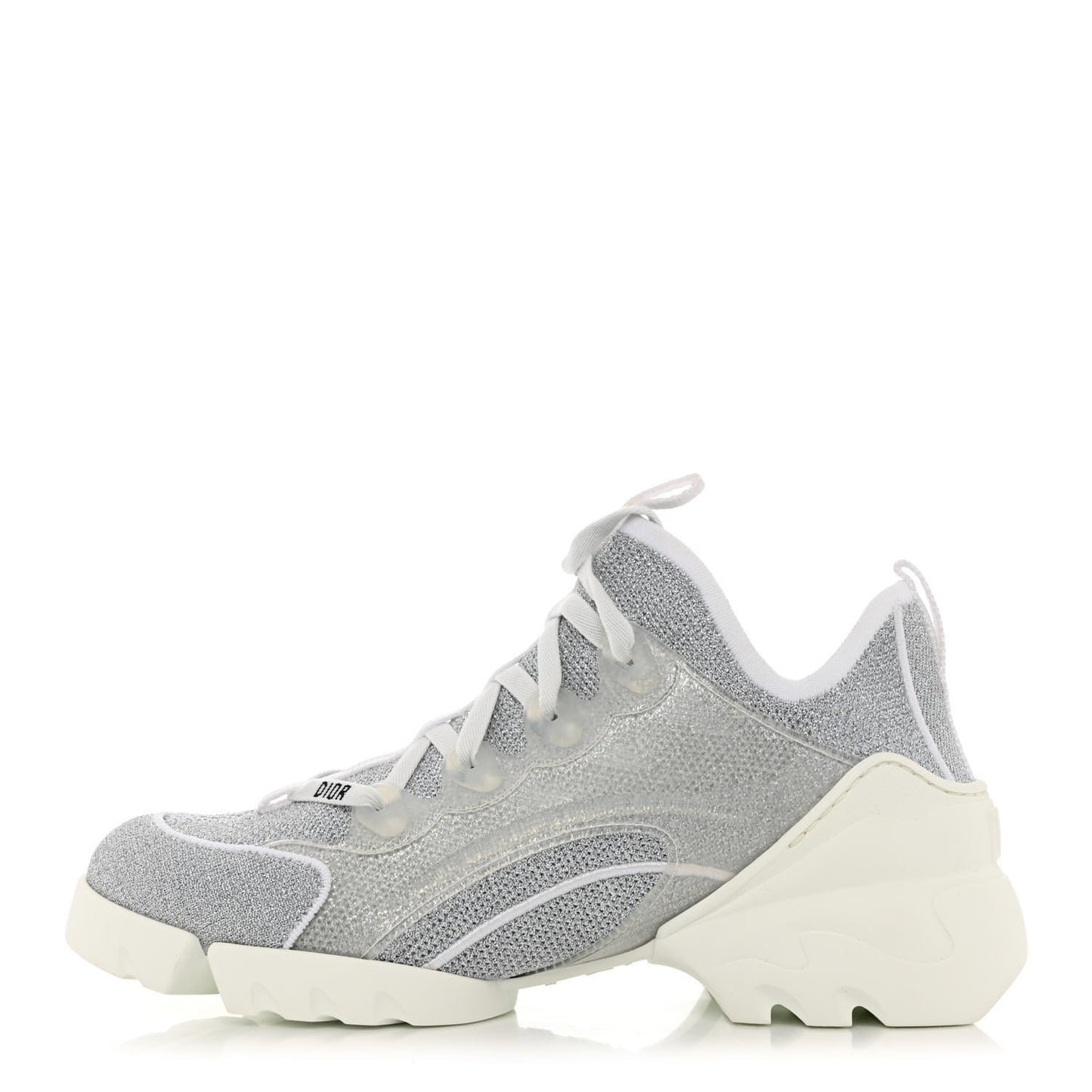 Laminated Knit D-Connect Sneakers 37 Silver