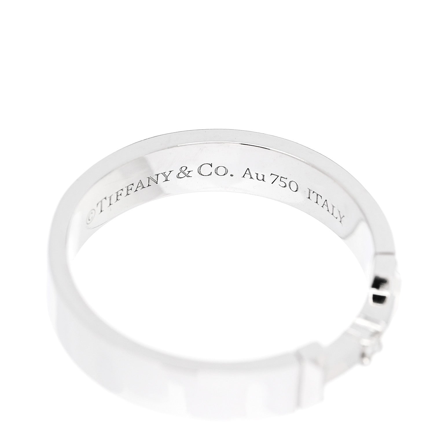 Tiffany 18K White Gold Diamond T True Link Ring 52 6 4 of 4