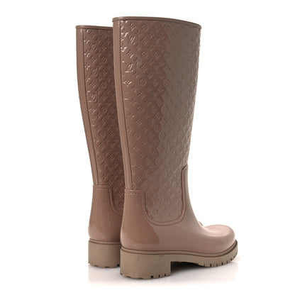 Louis Vuitton Rubber Embossed Monogram Splash Rain Boots 36 Rose Florentin 5 of 12