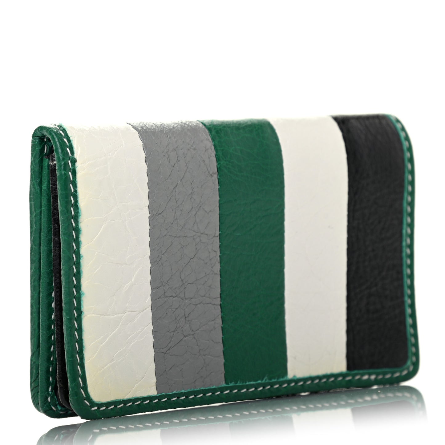 Agneau Arena Multicolore Bazar Bi-Fold Card Case Green Grey Black