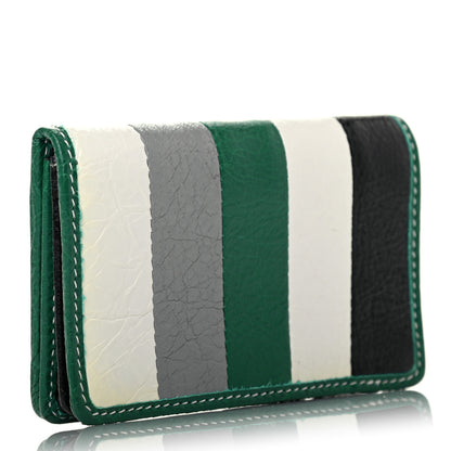 Balenciaga Agneau Arena Multicolore Bazar Bi-Fold Card Case Green Grey Black 2 of 6