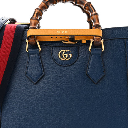 Gucci Textured Dollar Calfskin Web Small Diana Tote Bag Royal Crop 7 of 9