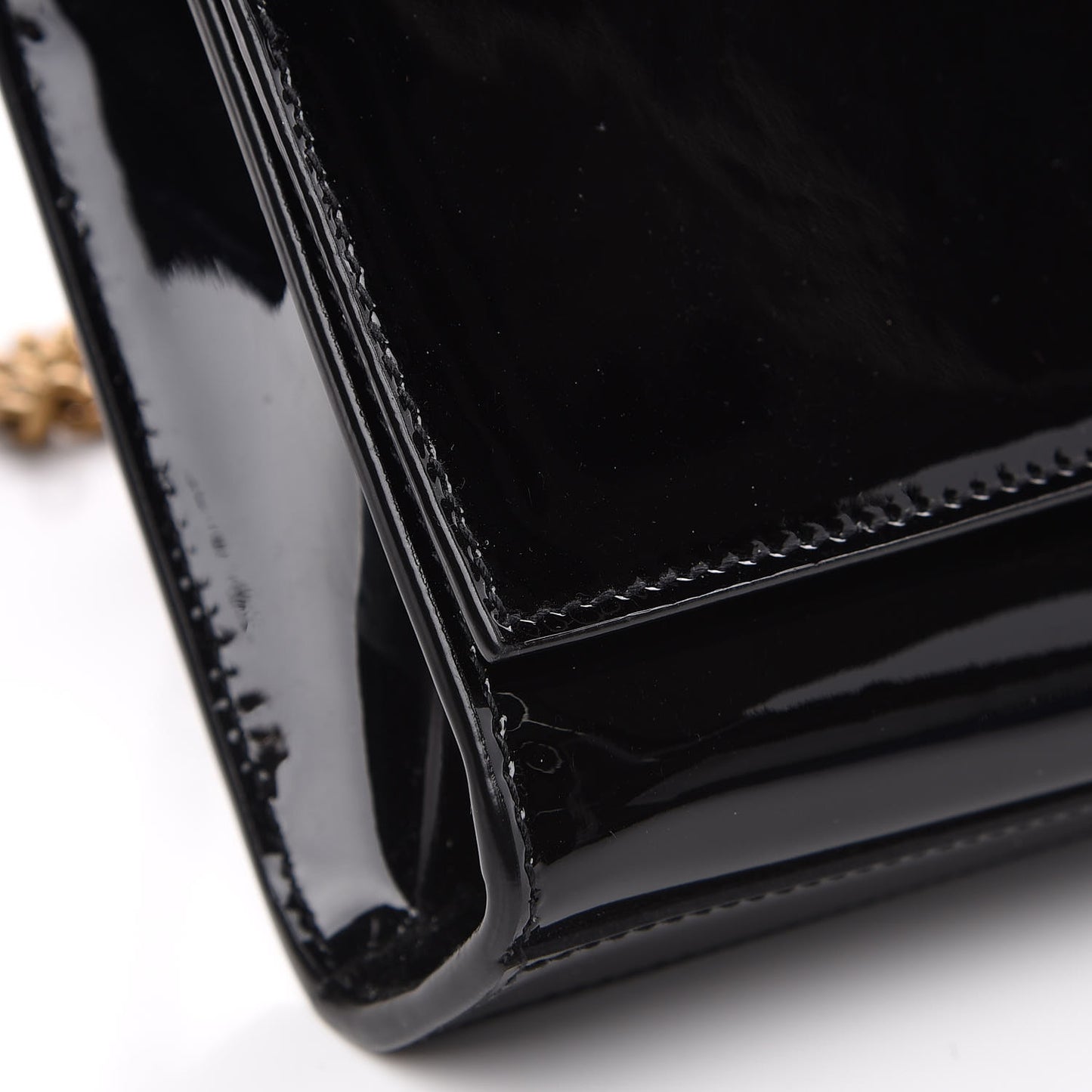 Patent Small Monogram Kate Satchel Black