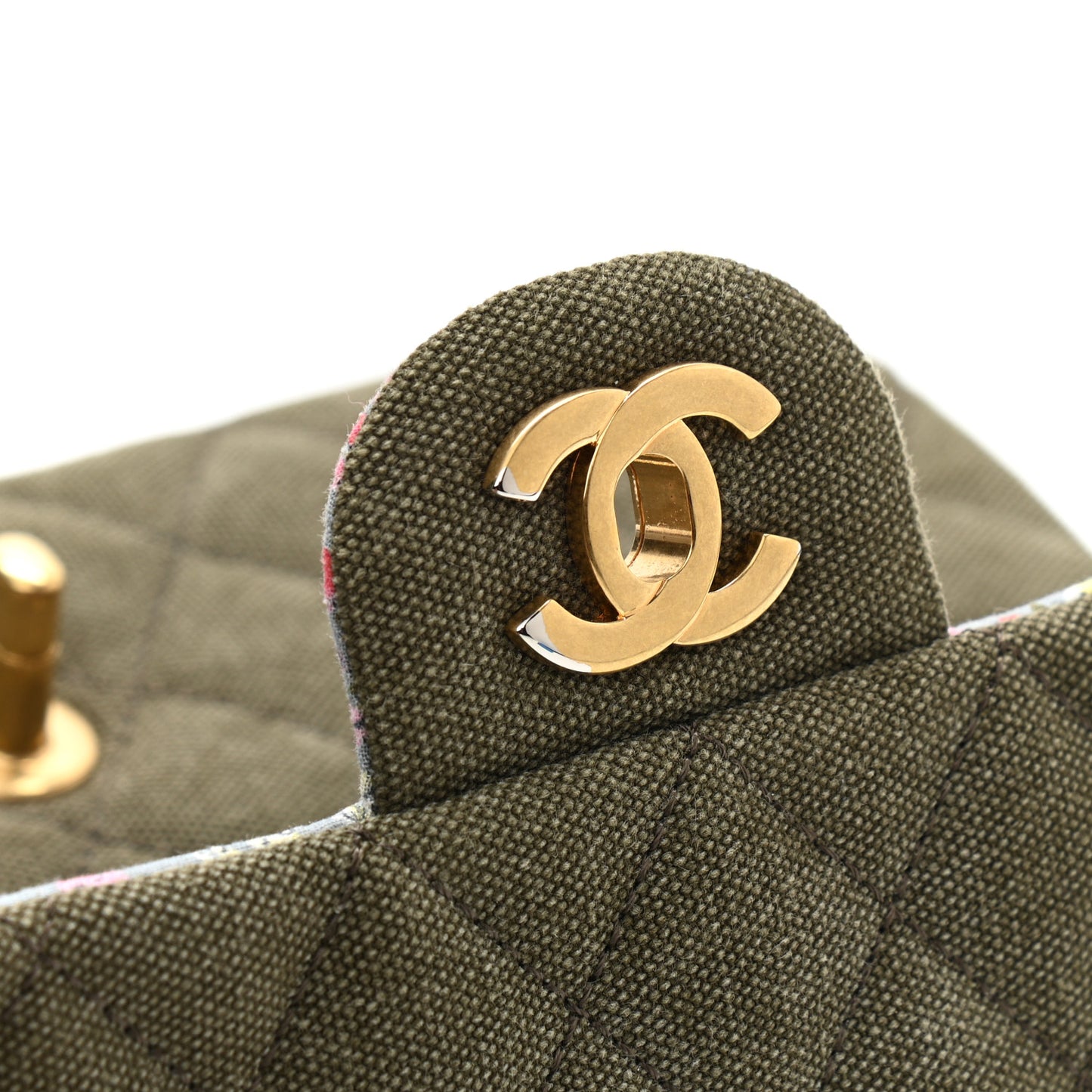 Toile Quilted Medium Cuba Double Flap Khaki