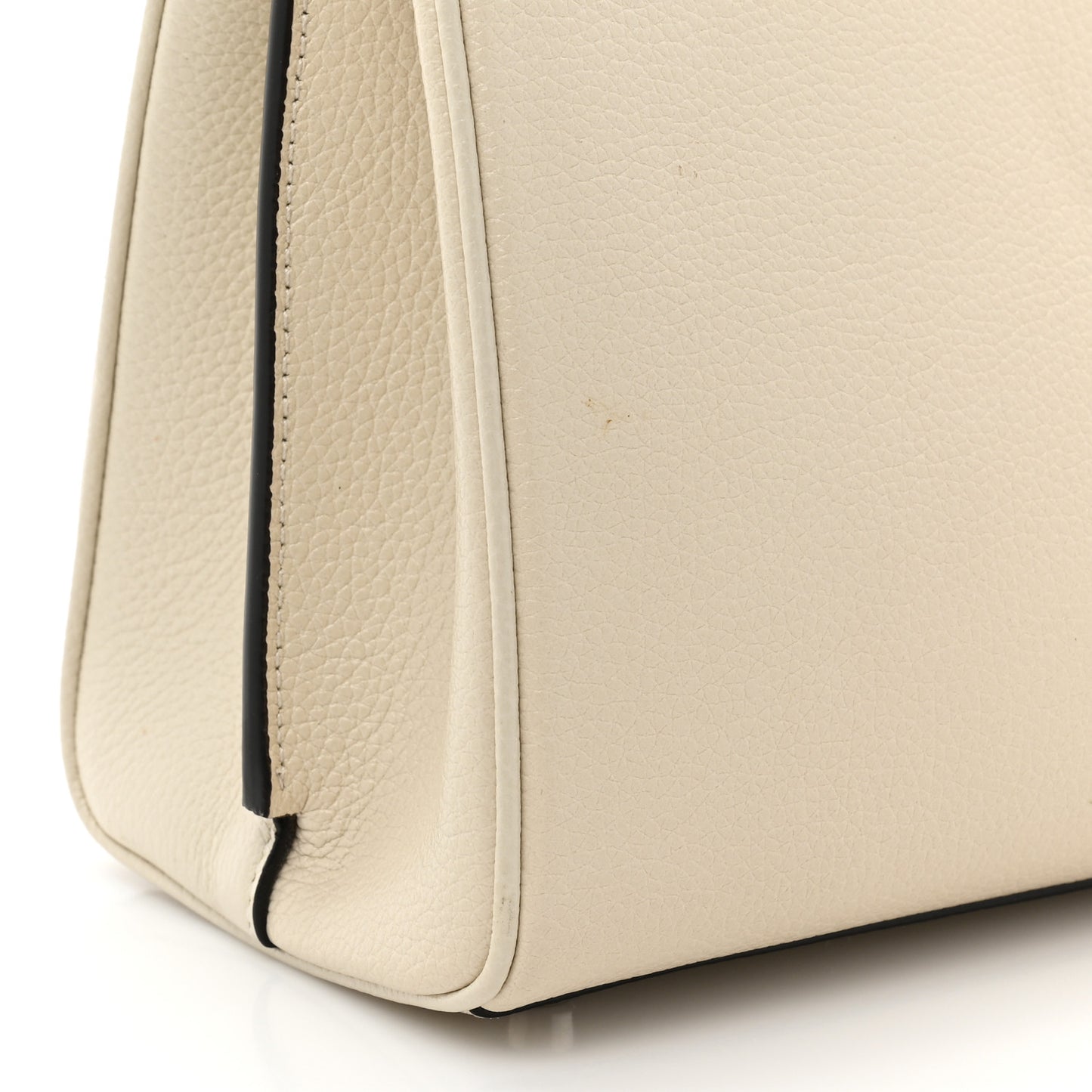 Grainy Calfskin Small Zumi Top Handle Bag Mystic White