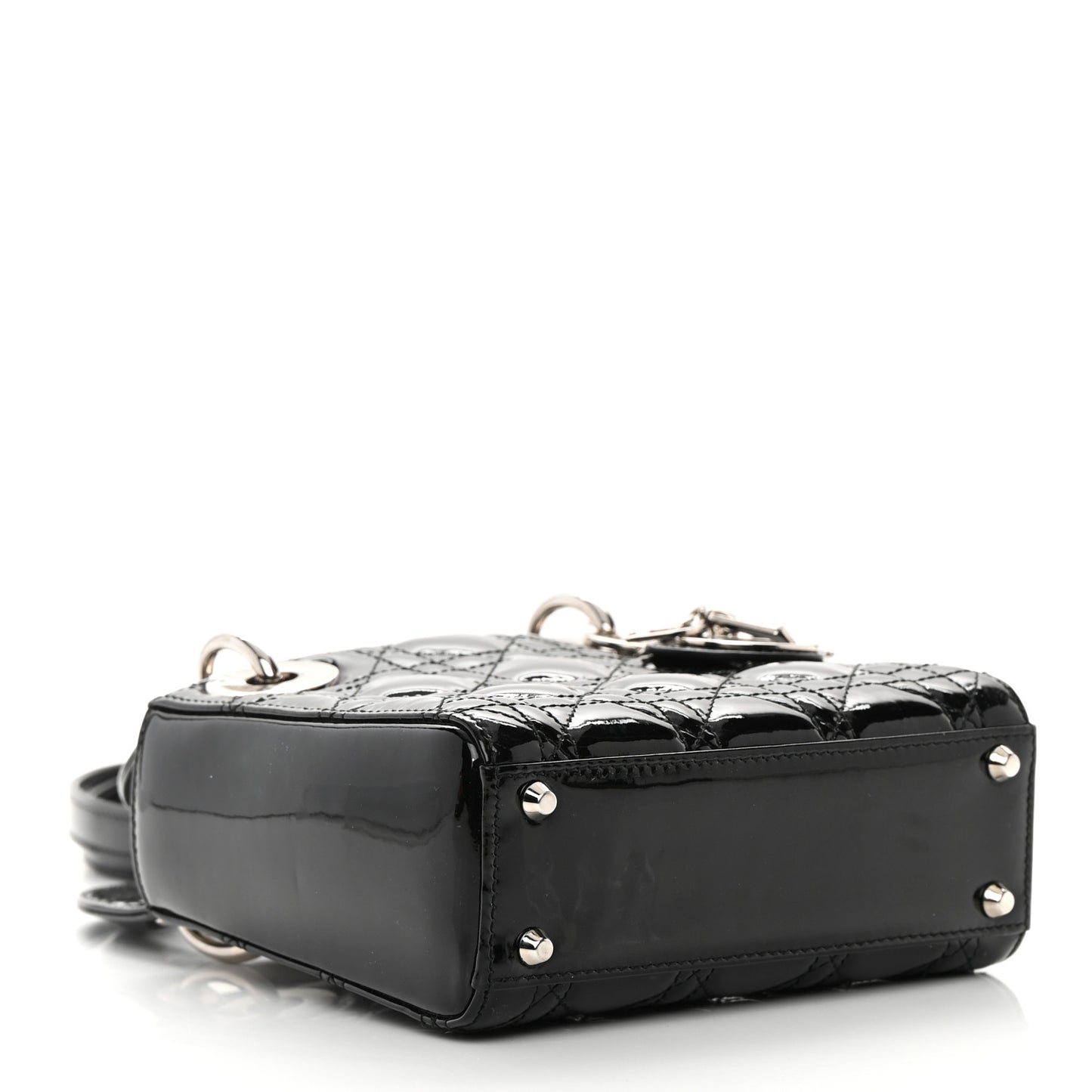Patent Cannage Mini Lady Dior Black
