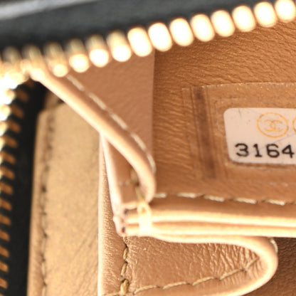 Chanel Lambskin Quilted Mini Golden Plate Clutch With Chain Black 7 of 7