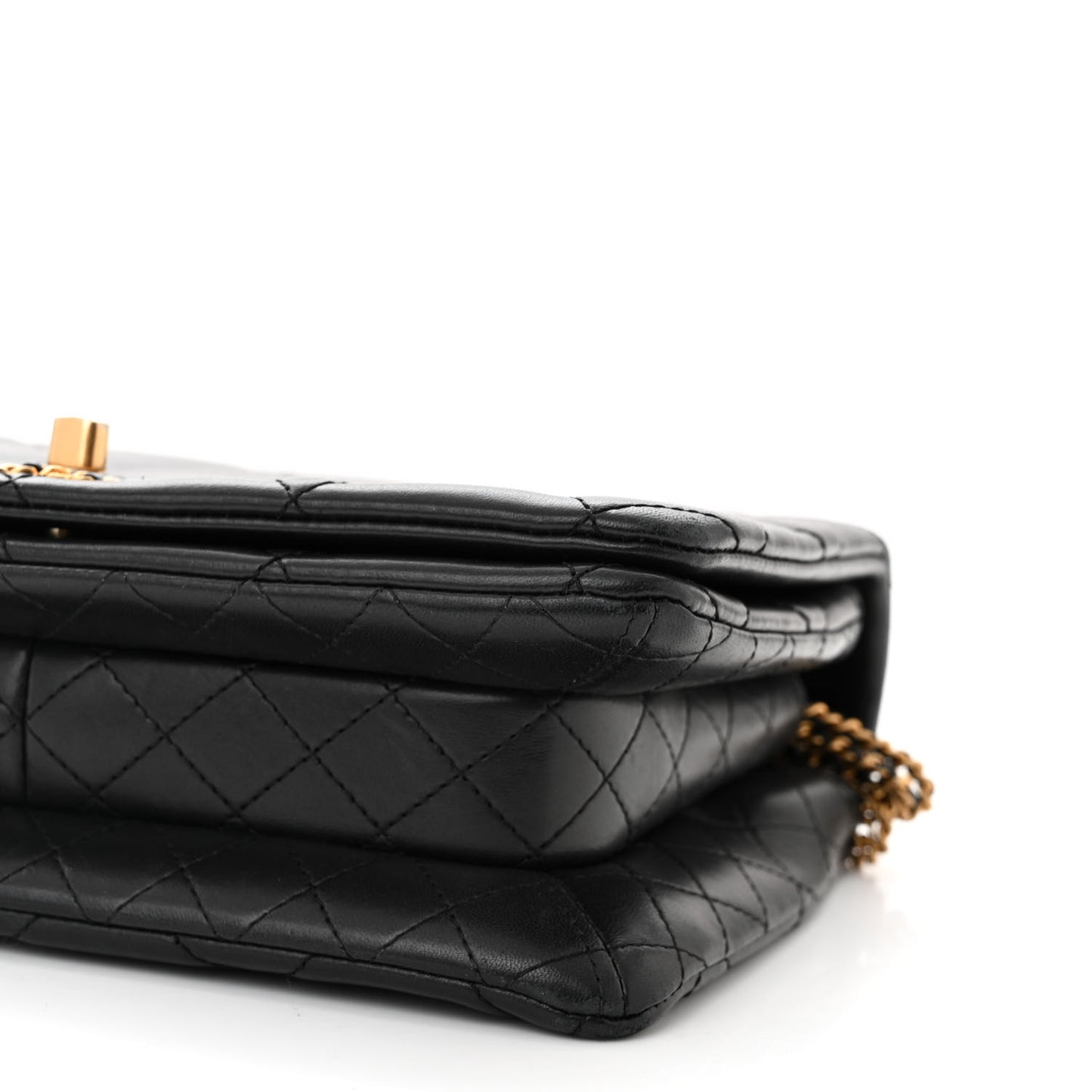 Lambskin Quilted On And On Small Chain Flap Black