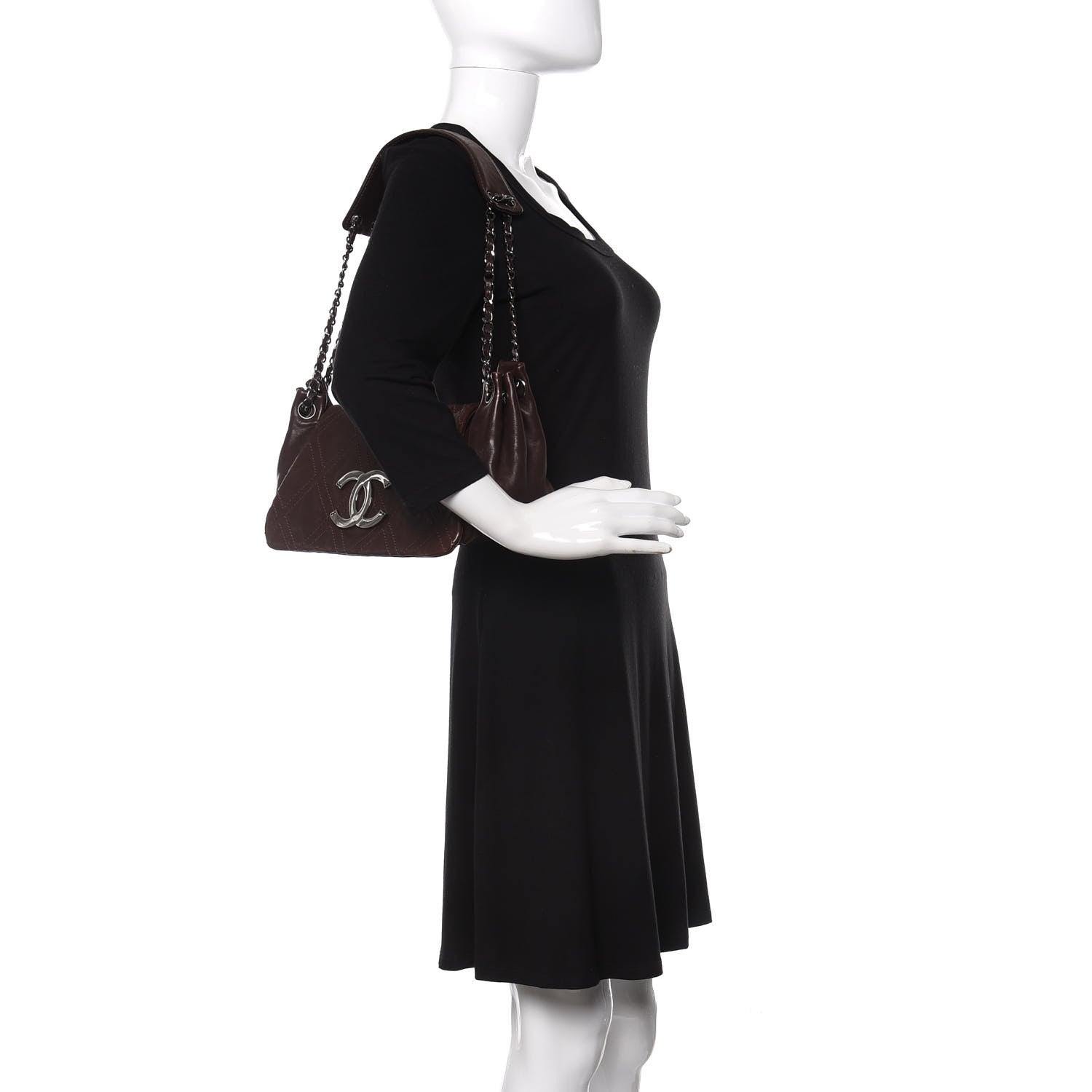 Chanel Calfskin Diamond Stitch Accordion Flap Brown 2 of 10