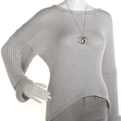 Chanel Crystal Baguette CC Necklace Silver 2 of 4