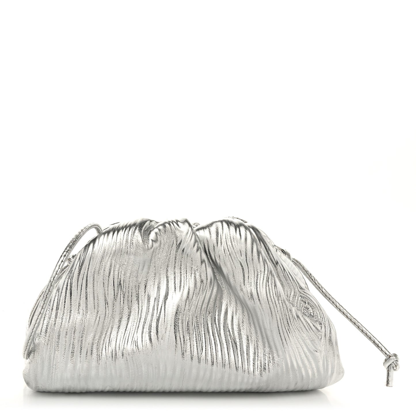 Metallic Bark Calfskin The Mini Pouch Silver