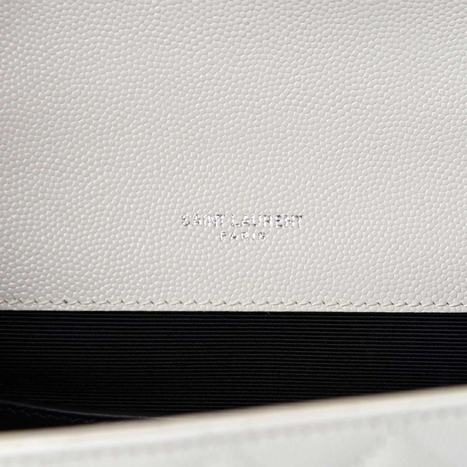 Saint Laurent Grain De Poudre Textured Mixed Matelasse Triquilt Small Monogram Satchel Optical White 9 of 12