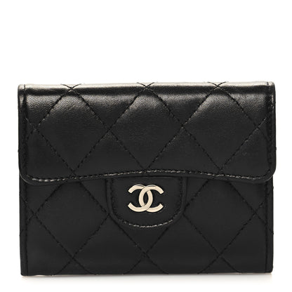 Chanel Lambskin Quilted Flap Card Holder Wallet Black 1 of 11