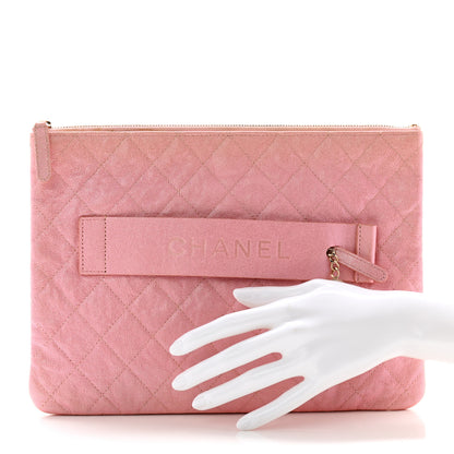 Chanel Iridescent Caviar Medium Night by the C Pouch Clutch Rose Pink 2 of 11