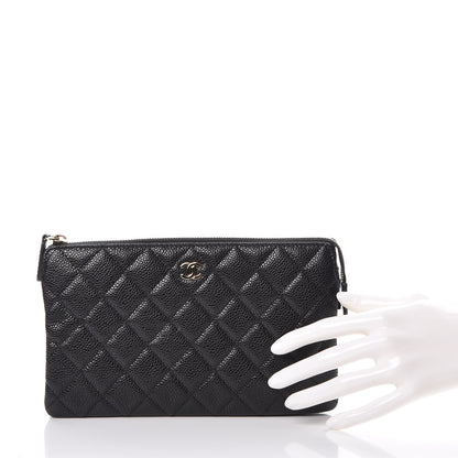 Chanel Caviar Quilted Large Zipped Clutch Black 2 of 9