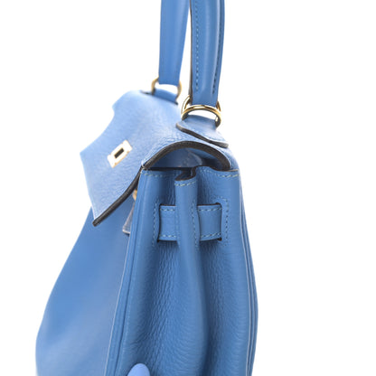 Hermes Togo Kelly Retourne 28 Bleu Paradise 17 of 42