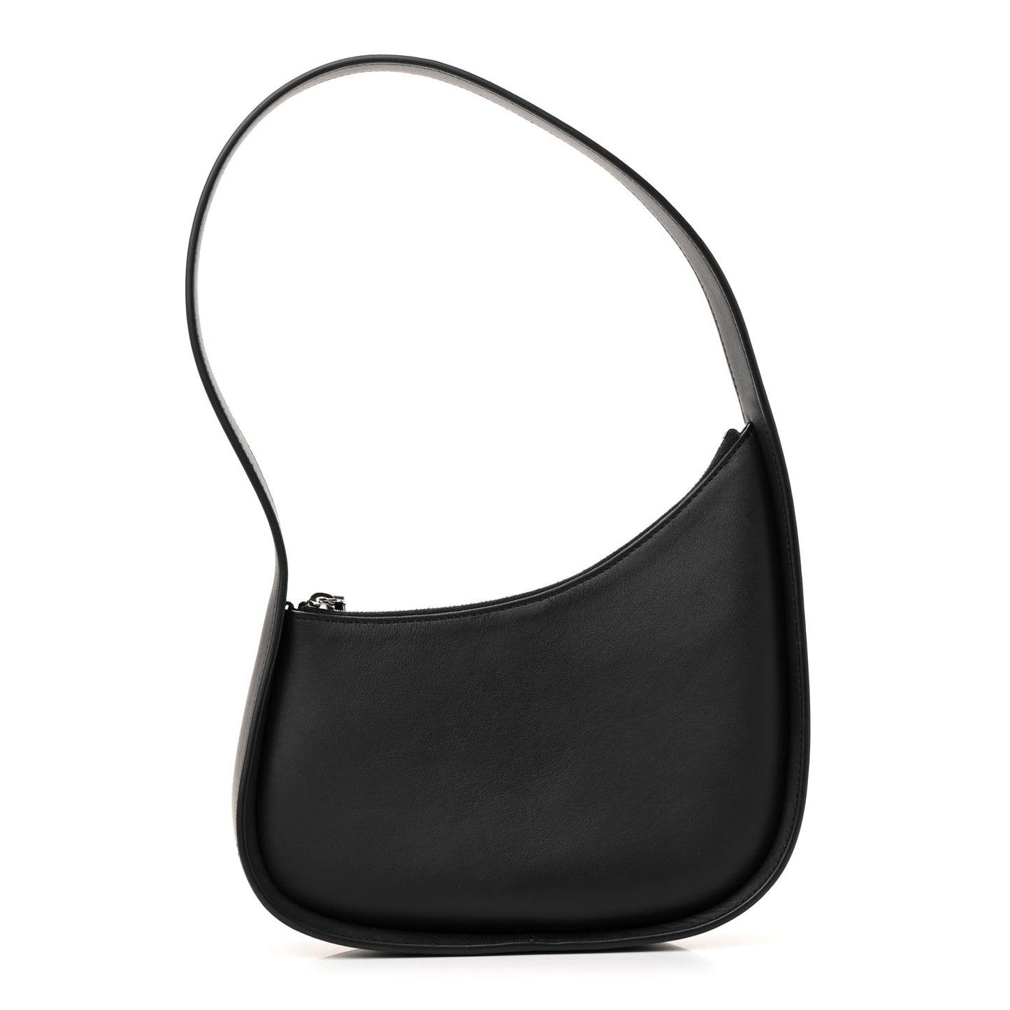 Smooth Calfskin Half Moon Shoulder Bag Black